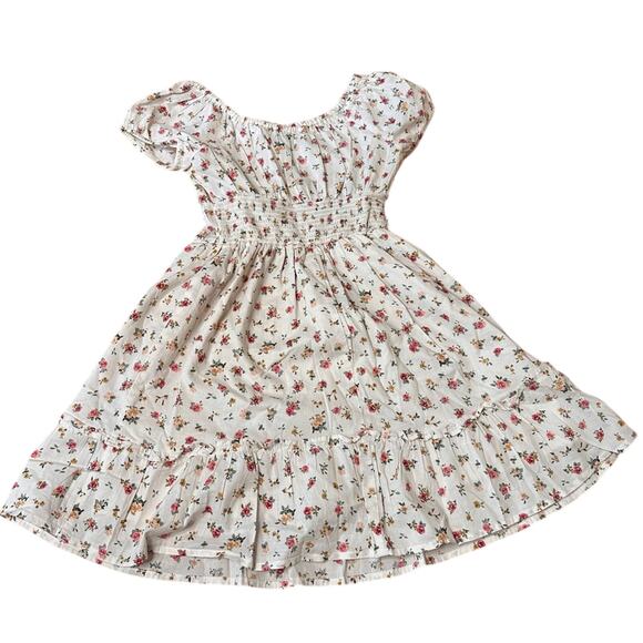 Children’s Place Girls Floral Print Dress Sz 7/8 Coquette Milkmaid Fall Prairie - Picture 2 of 9
